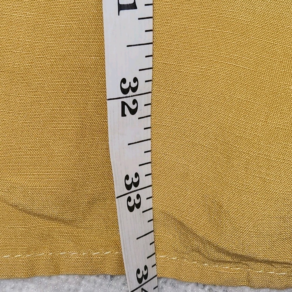 EMORY PARK Dress Size L Yellow Bohemian Cut Outs Low Back Linen Blend‎ - Picture 9 of 11